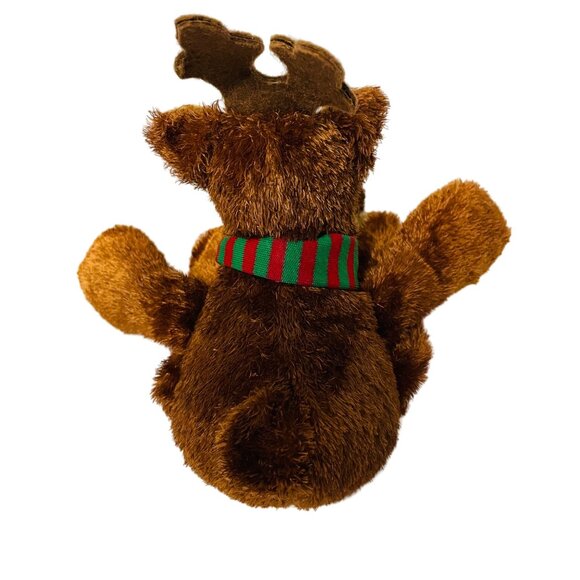 Hallmark Reindeer Plush Toy With Festive Red Green  Scarf 9" - Picture 2 of 5